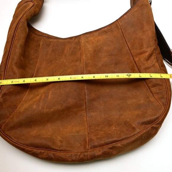 FRYE Distressed Jacqui Hobo Leather Shoulder Bag - Picture 5 of 7